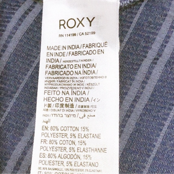 ROXY smocked top blue mini sundress with wide straps Size S - Picture 8 of 10